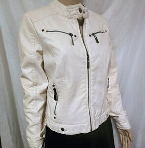 Bomber “pleather” Ivory jacket